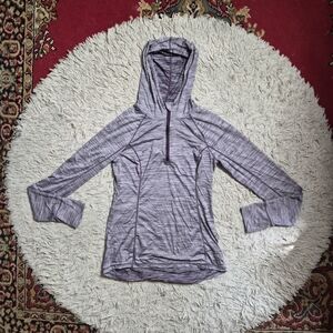 Womens Reebok Quarter Zip Athletic Top Size Medium M Long Sleeve Purple Sporty ✨